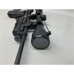 Crosman Air Guns Model 2250B .22 CO2 air rifle, with sound moderator, VLife 3-9 x 40 telescopic sight and Model 1399 Custom skeleton stock, serial no.700B25270, L91cm; with quantity of CO2 gas canisters, 