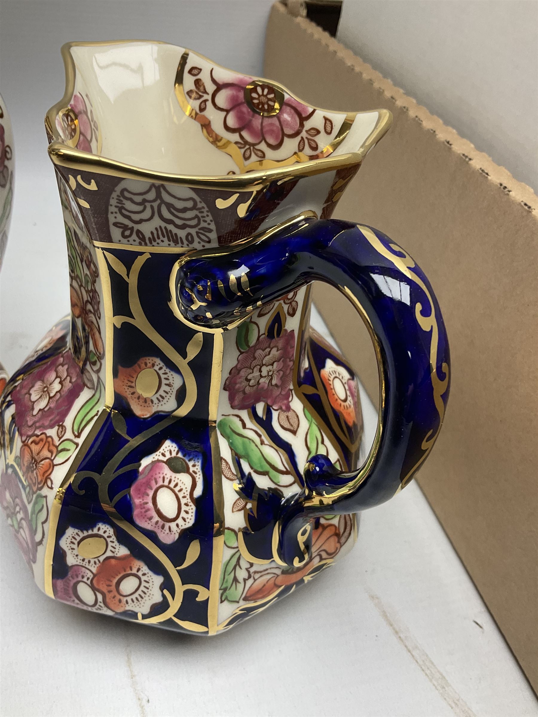 Mason's Ironstone Penang jug and Penang petit Tokyo vase, Moser clear