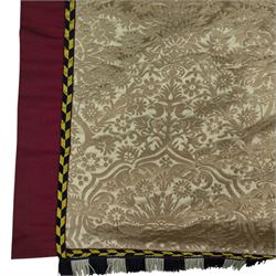 Modern flag depicting a red dragon, brocade type fabric, 125cm x 116cm 