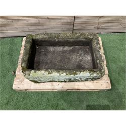19th century rectangular carved stone trough - THIS LOT IS TO BE COLLECTED BY APPOINTMENT FROM DUGGLEBY STORAGE, GREAT HILL, EASTFIELD, SCARBOROUGH, YO11 3TX