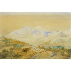  North Wales Rural Landscape, 19th century watercolour signed by G I Hall, indistinctly titled and Figure Resting by a Lake, 19th century watercolour signed W. N H and dated '84 max 37cm x 56cm (2)  