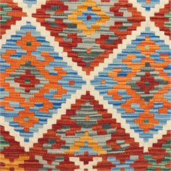 Two kilims, comprising a Chobi  flatweave Kilim runner, 239x81cm, and a Maimana flatweave kilim, 125x85cm 