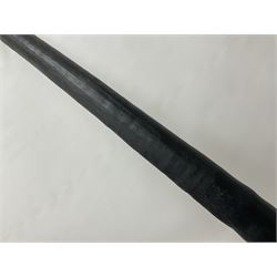 Antlers/Horns: Gemsbok Oryx (Oryx gazella gazella), pair of oryx curved horns on partial skull, mounted on an ebonised shield, H130cm