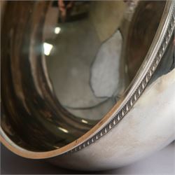 Early 20th century silver rose bowl, of circular form with oblique gadrooned and beaded rim, upon a circular stepped base, hallmarked Deakin & Francis Ltd, Birmingham 1912, H14cm, D20cm