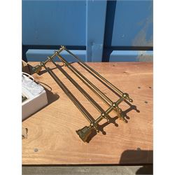Gold chrome wall mounted bathroom towel rack, wall mounted glass shelf, and wall mounted mirror with light - THIS LOT IS TO BE COLLECTED BY APPOINTMENT FROM DUGGLEBY STORAGE, GREAT HILL, EASTFIELD, SCARBOROUGH, YO11 3TX