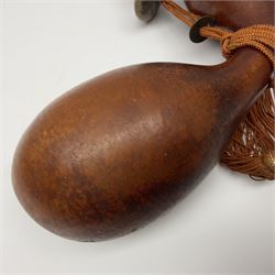 Japanese sagemono, made from a gourd with stopper and tasseled cord, H30cm 