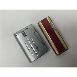 Seven pen knives, two lighters, including one Ronson example and a collection of postcards