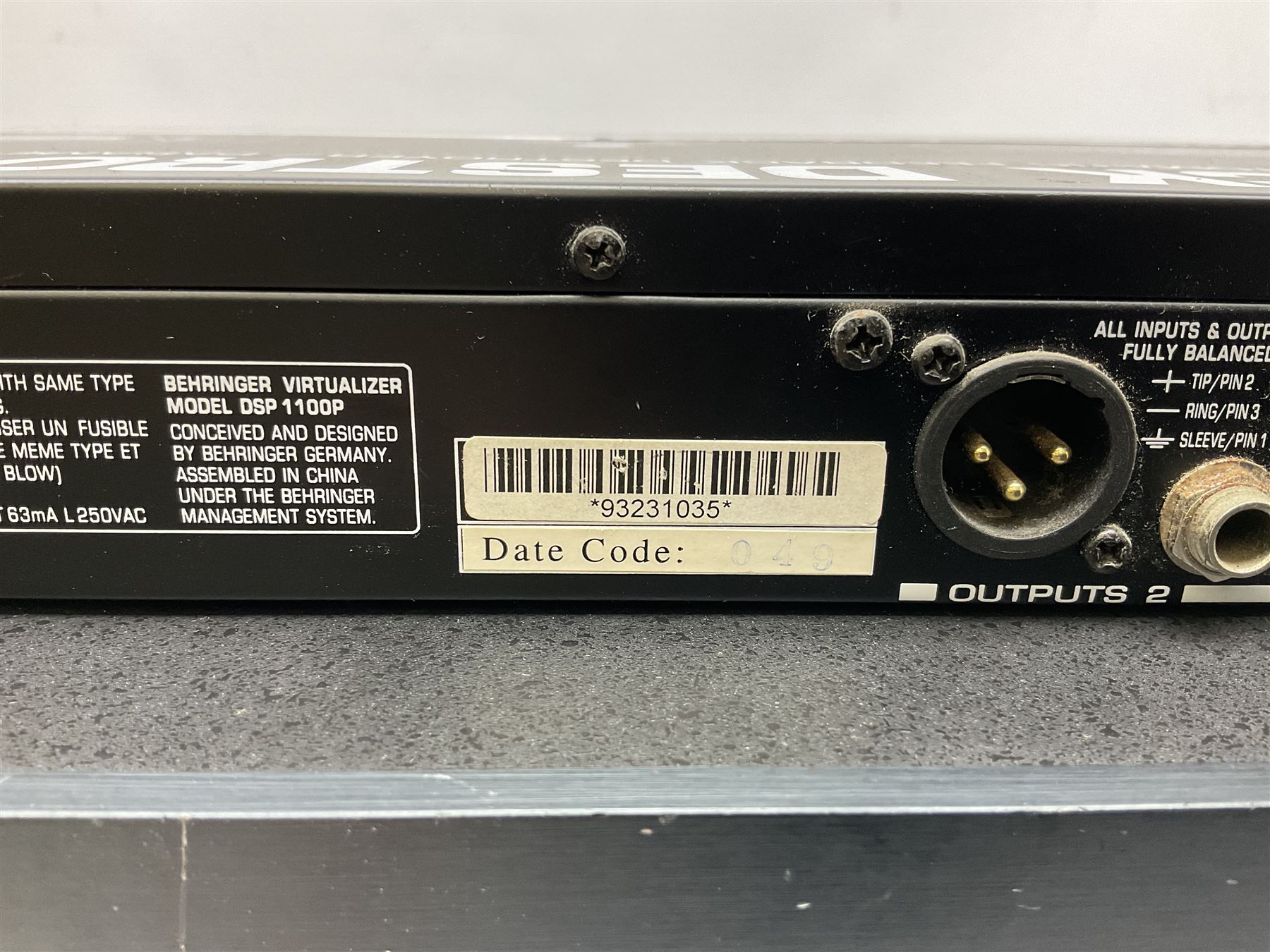 Kurzweil 1000AX Plus acoustic expander, serial no.89030049; and Behringer SNR2000 Denoiser, serial no.78362 02452 04 with Feedback Destroyer Pro Model DSP1100P; all with leads (3)