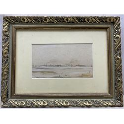 Philip Wilson Steer OM RA (British 1860-1942): 'Southampton Water', watercolour signed and dated 1921, inscribed and with original titled label verso 12.5cm x 22.5cm 