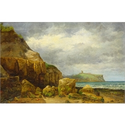  Scarborough Headland from Cornelian Bay, oil on canvas signed and dated 1880 by Robert Clarkson (British 1857-1924) 39cm x 60cm  