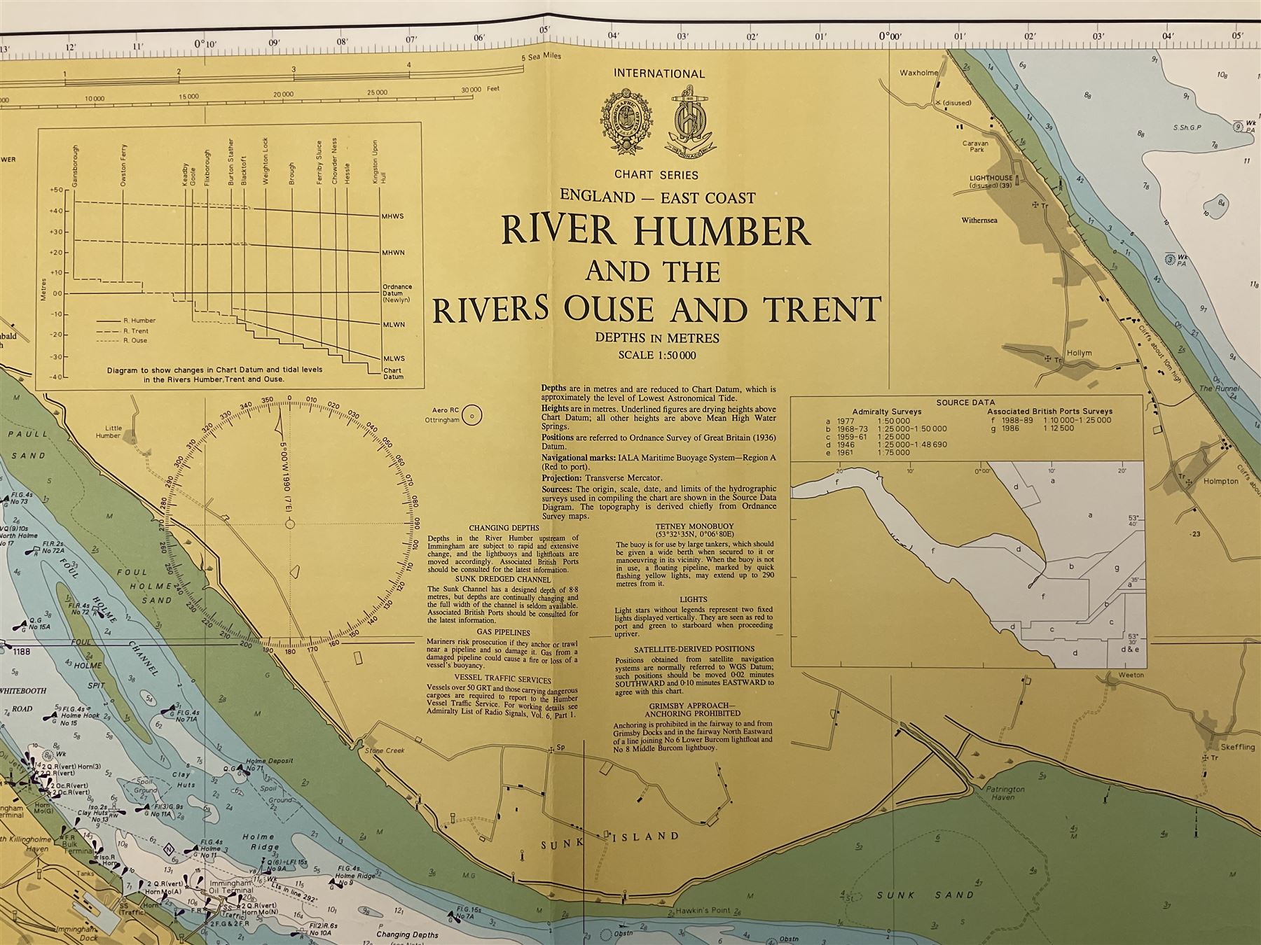 Two late 20th century charts of the River Humber entitled 'River Humber and the River Ouse and Trent' 1993 and 'River Humber Spurn to Barton Haven' (rolled)