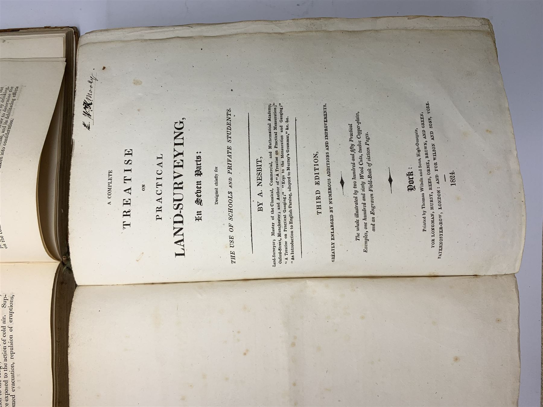 A Glossary of Terms Used in Grecian, Roman, Italian and Gothic Architecture. 1850 Fifth edition. Three volumes. Full calf binding; two 19th century books on Land Surveying by A. Nesbit and Thos. Holliday; Reece Richard: The Medical Guide. 1828; and Guthrie's Atlas for the Use of Schools 1831, with twenty-nine (ex thirty-one) hand coloured maps (7)