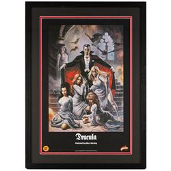 Two limited edition Dynamic Forces art prints, Dracula and Frankenstein, both framed H47cm