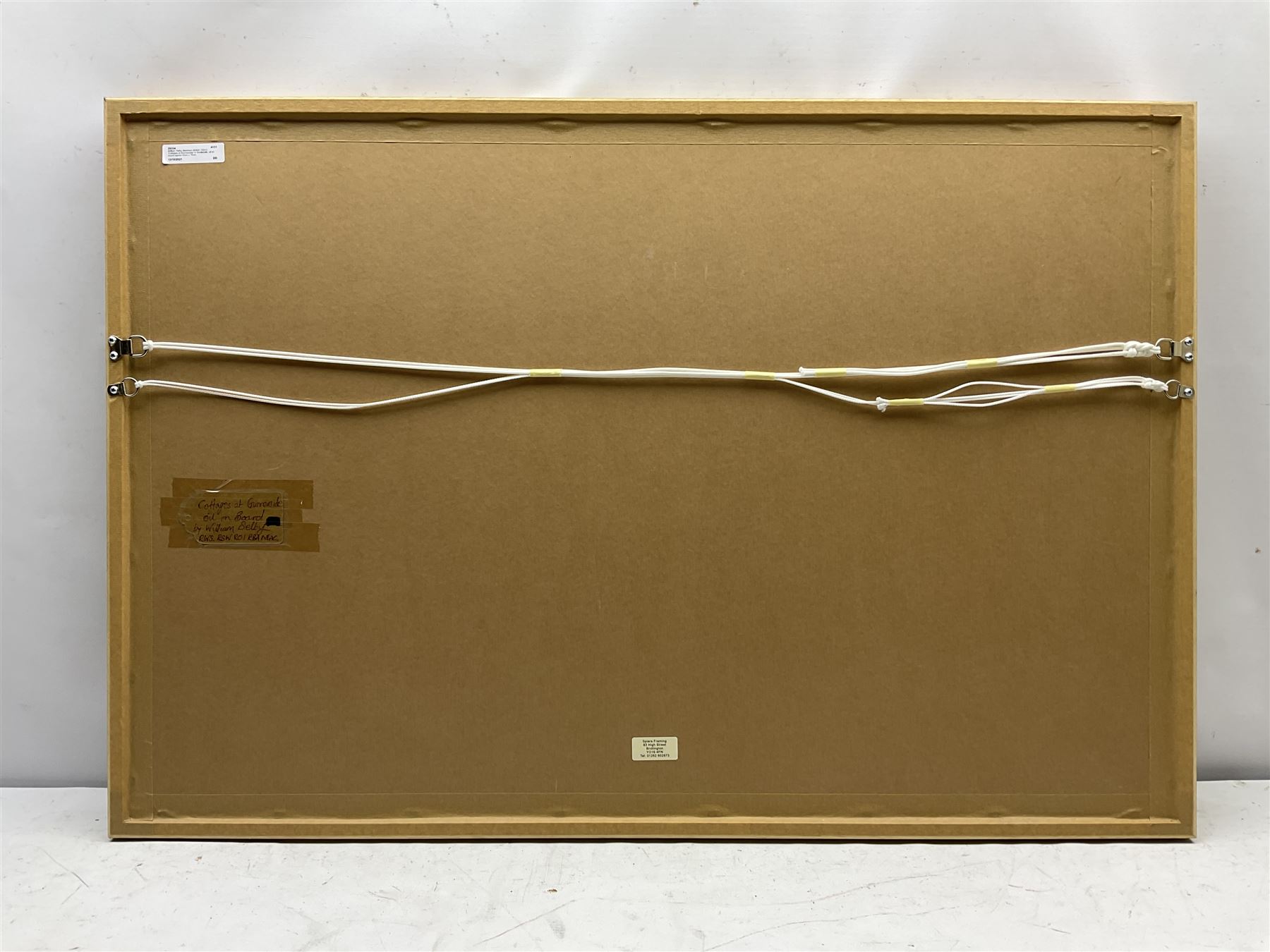 William Selby (Northern British 1933-): 'Cottages at Gunnerside' in Swaledale, oil on board signed 45cm x 76cm