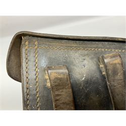 WWII German brown leather holster with side magazine pouch for a Walther P.38 semi-automatic pistol, stamped P38 and OWX 1941 on back L24.5cm