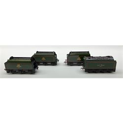 Hornby Dublo - three-rail Duchess Class 4-6-2 locomotive 'Duchess of Montrose' No.46232 in BR Green gloss; 4MT Standard 2-6-4 Tank locomotive No.80033; Class N2 0-6-2 Tank locomotive No.69567; all unboxed; and three spare tenders, two in blue striped boxes (6)