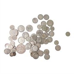 Approximately 1240 grams of Great British pre-1947 silver coins