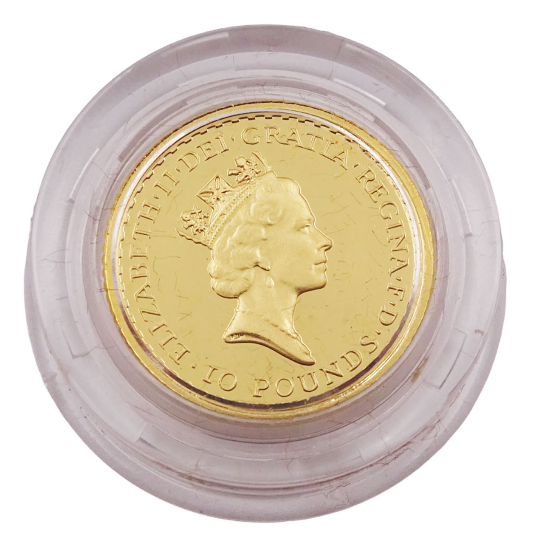 Queen Elizabeth II 1994 gold proof 1/10 ounce Britannia coin, cased with certificate