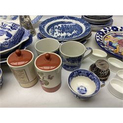 Four Spode italian pattern cups, together other blue and white ceramics to include Wedgwood, Spode copeland etc