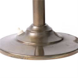 Art Deco Pagoda lamp, by Leroy Doane for Miller Lamp Company, circa 1930, with double canopy shade, marked Miller Lamp Company beneath, H40cm