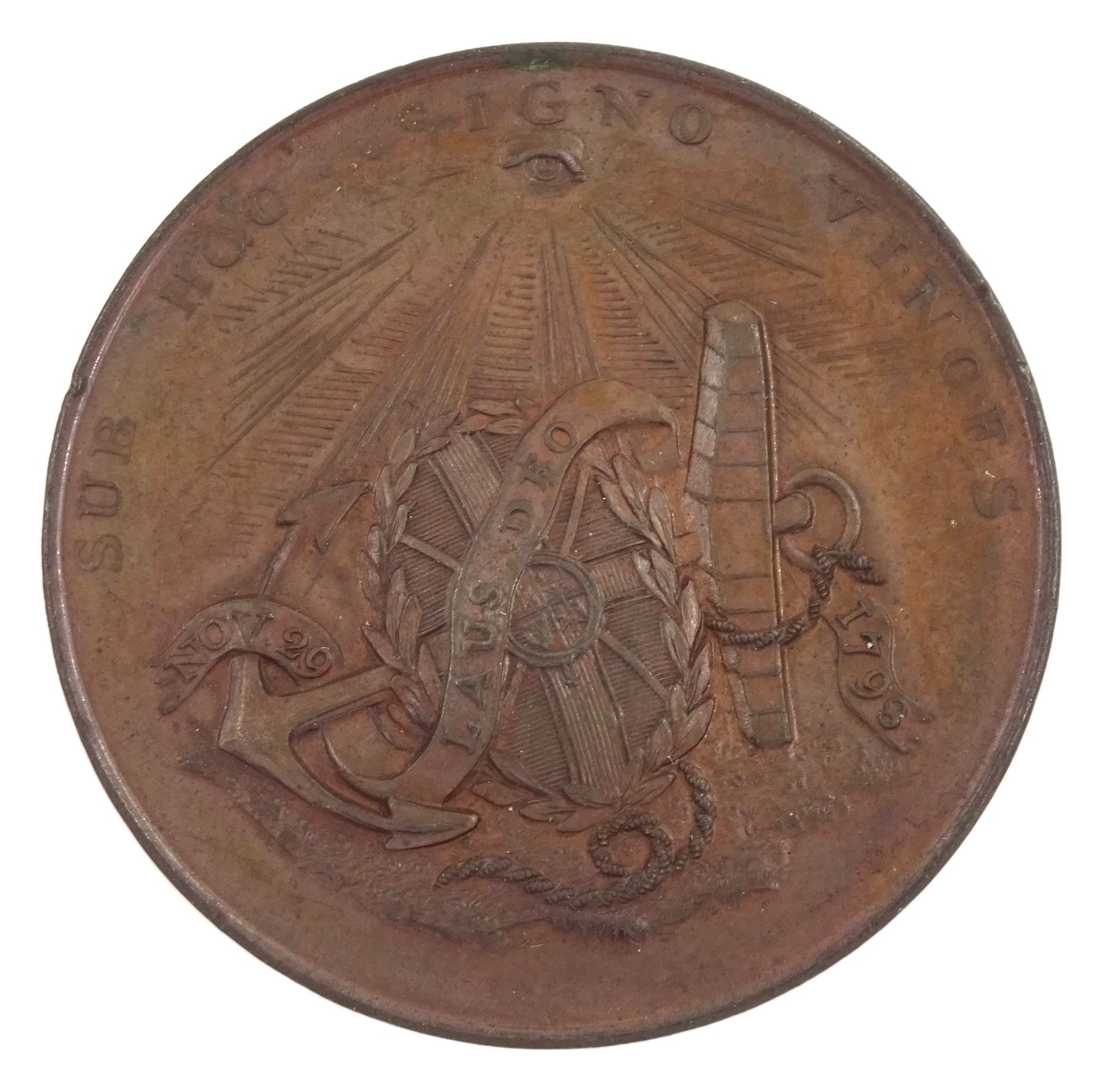 Commemorative bronze medallion, 'Victory of the Nile Aug 1 1798'