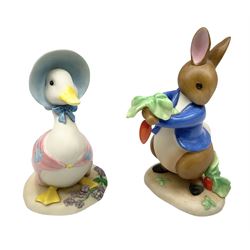 Two Border Fine Arts Peter Rabbits and Friends figures, comprising Peter Rabbit Love Radishes A2654 and Jemima Puddle-duck A2452