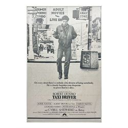 Taxi Driver film poster print, in silvered frame, H100cm