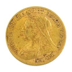 Queen Victoria 1900 gold half sovereign coin
