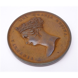  Queen Victoria medal/medallion, commemorating her visit to the City of London on 9th November 1837, in copper, by J. Barber for Griffin and Hyams  