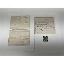 WW2 German Coastal Artillery Wehrpass for Marinehelfer Harald Ammann with small archive of modern research information.