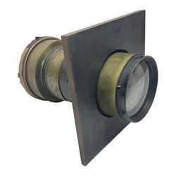 J H Dallmeyer London brass camera lens, engraved J H Dallmeyer London, No 63653, 3A Patent