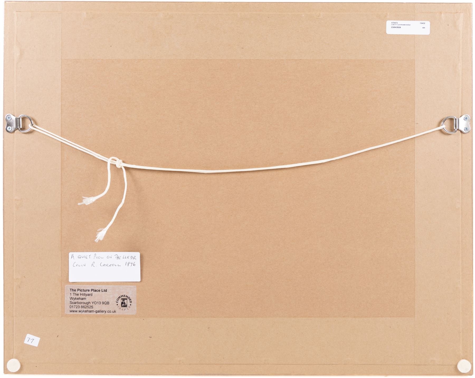 Colin R Carroll (British 19th Century): A Quiet Pool on the Lledr, watercolour signed and dated 1876, titled later verso 33cm x 45cm 