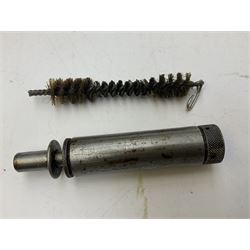 WW2 German - Lufft made compass marked ' Original Bezard ' with heliograph signalling mirror to interior; and a K98 rifle cleaning kit in original tin (2)