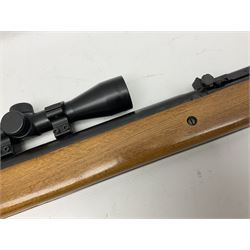 BSA 22 caliber air riffle with telescopic sight, in Fambeau hard case