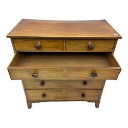 19th century mahogany chest, fitted with two short and four long graduating drawers