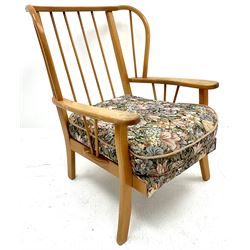 Mid century beach framed Spindleback easy chair