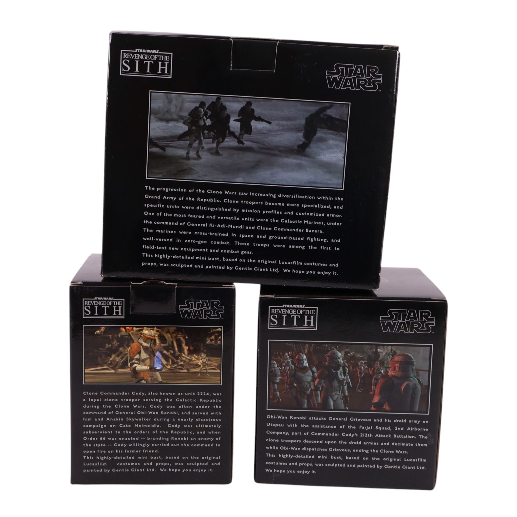 Three Gentle Giant limited edition Star Wars Collectible Mini Busts, comprising Convention Exclusive 2007 Commander Cody, Airborne Trooper and Galactic Marine, all boxed