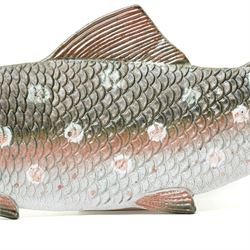 Thomas Hellström for the Swedish Nittsjö Keramik company - model of a trout, stamped verso, W55cm