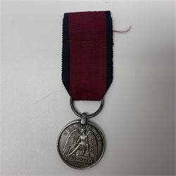 Copy of a Waterloo Medal named to William Rose, 1st Battalion, 79th Regiment of Foot with ribbon