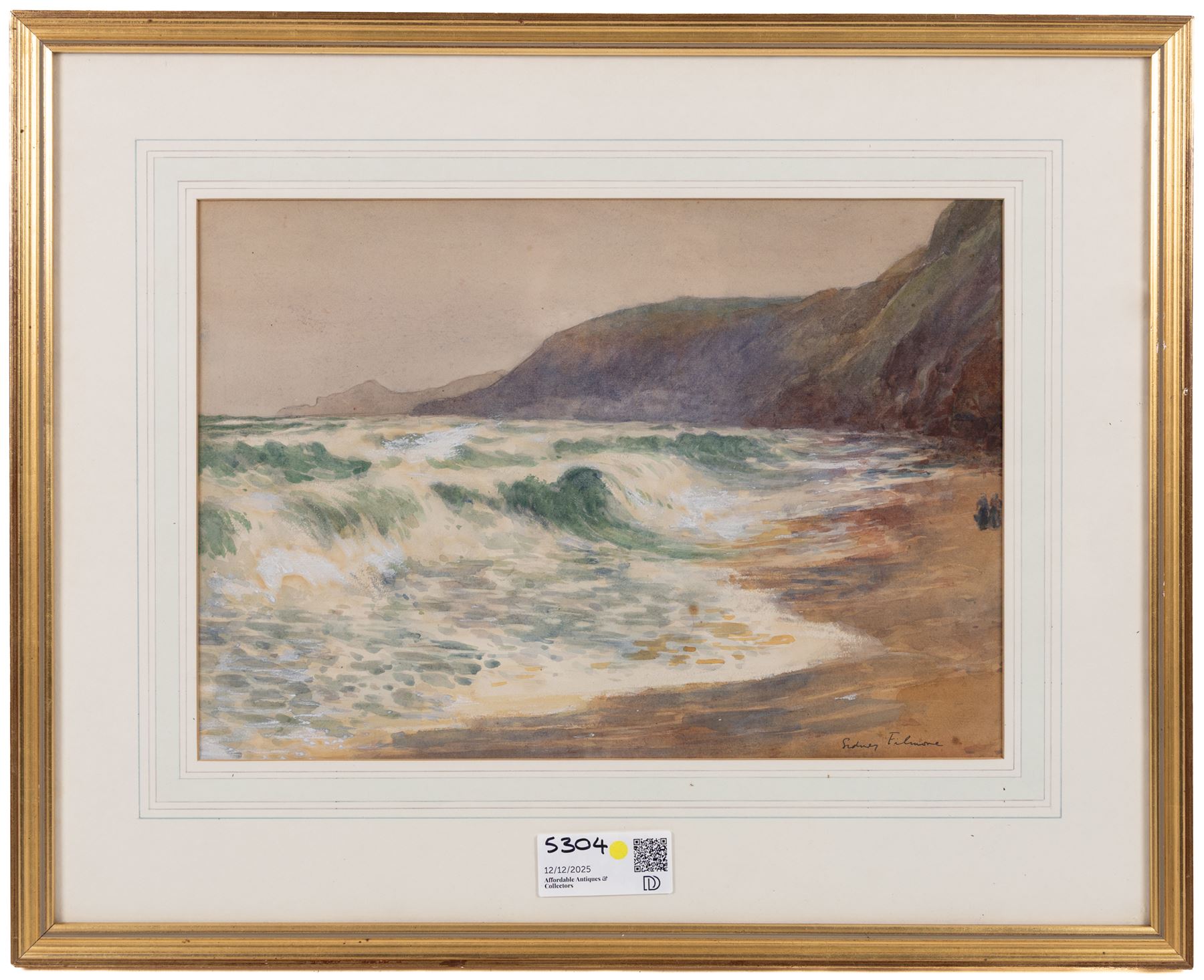 Runswick Bay and other local watercolours, and a fishermen print (4)