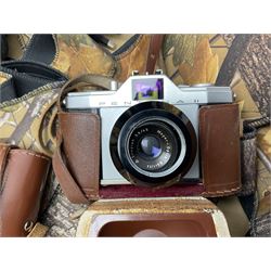 Rocwing photography studio lighting stands and shades, together with digital cameras and other camera equipment, in three boxes  