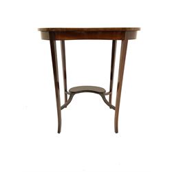Edwardian inlaid mahogany kidney shaped occasional table