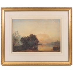 Anthony Vandyke Copley Fielding (British 1787-1855): On the Lakeside, watercolour signed and indistinctly dated 30cm x 43cm 