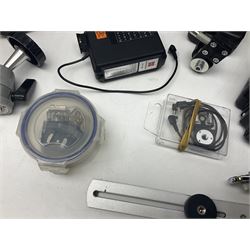 Yukon rubber armoured compact variable power spotting scope (boxed), together with Bresser 10x50 binoculars, Bushnell Excursion 10x42 binoculars, camera equipment etc  