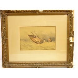  Running to Port, watercolour signed by Frederick James Aldridge (British 1850-1933) 14.5cm x 22cm    