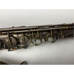 Early 20th century Elkhart Pan American C-Melody saxophone, Patd. Sept.14 1915, no.1153489, serial no.P27678; in fitted hard carrying case with crook