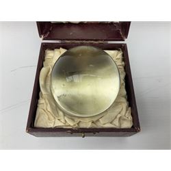 Victorian crystal ball, in a fitted case, D8cm