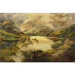 Prudence Turner (Scottish 1930-2007): Highland Landscape with Path, oil on canvas signed  60cm x 90cm