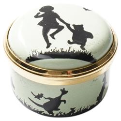 Halcyon Days pocket watch and 'Classic Pooh' enamel box, together with a Wedgwood black basalt Egyptian pendant