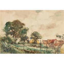 Frank Henry Mason (Staithes Group 1875-1965): Farmstead near Hinderwell, watercolour signe...